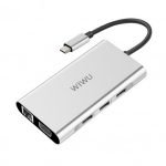WIWU Apollo A10VHR Portable 10-in-1 USB Type-C hub Multiple Ports - Sliver