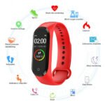 M4 Smart Watch Touch Screen Compatible with Android and iOS - Red - Image 9