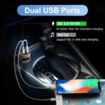 Fm Transmitter Car With Charger Car Mp3 Player for car hands free receiver Car Kit with Mic - TF Card - USB Drive - Play for iPhone,iPad and Other Android Phones - BC41 - Image 5