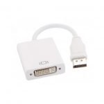 DisplayPort to DVI Monitor Display Adapter white