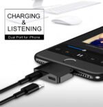 Adapter iphone 2 Port to Charge & Use Headphone Together for iPhone- Black - Image 4