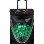 K2-12 سماعة المناسبات والحفلات والرحلات  بالبلوتوث ومضخم صوت - راديو - منفذ للفلاشة aux - كارت ميموري - تسجيل - ميكرفون لاسلكي وريموت للتحكم  - متنقله بعجلات للجر - اضاءة ليد - سماعة 12  بوصة قابلة للشحن