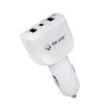 TD LTE Fast Car Charger 2 USB And Output Type C With Quick Charge White Color