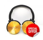 JBL Wireless Bluetooth Headset – Microphone – FM Radio – Memory Card Slot – Foldable Compatible with mobile and computer Gold Color