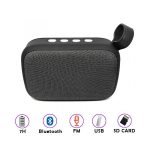 سماعة بلوتوث M5 صغيرة الحجم صوت ثلاثي الأبعاد – مكالمات – راديو Fm – منفذ USB – منفذ لكارت الميموري – شكل كلاسيكي متواقفة مع جميع الاجهزة لون رمادي