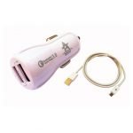BEDO Car Charger with 2 output Fast Charging Qualcomm Quick charge 3.0 with Android cable White Color