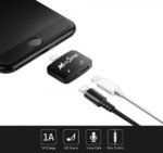 Adapter iphone 2 Port to Charge & Use Headphone Together for iPhone- Black