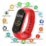 M4 Smart Watch Touch Screen Compatible with Android and iOS - Red - Image 3