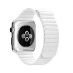 سوار جلد مغناطيسي 38 مم لساعة ابل الذكية لون أبيض