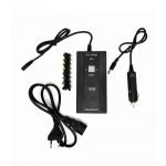 شاحن متعدد الاغراض 100وات يعمل علي التيار الكهربائي وولاعة السيارة لشحن أجهزة اللاب توب والموبايلات والكاميرات والشاشات والطابعات مزود بمخرج usb