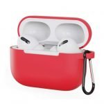 Protective Silicone AirPods Pro Case with hook Red Color