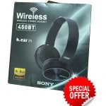 سوني سماعة رأس لاسلكية بلوتوث – ميكروفون – راديو FM – مكان لكارت الميموري – قابلة للطي متوافق مع الموبايل والكمبيوتر لون أسود  (عبوة المنتج تالفة فقط والمنتج في حالة جيدة)