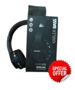 Karler Wireless Bluetooth Headset – Microphone – FM Radio – Memory Card Slot – Foldable Compatible with mobile and computer Black Color  (The product packaging is only damaged and the product is in good condition)
