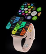 FK88 Smart Watch 44MM-SERIES 6 - Full Touch Screen, All watch Buttons Work with 2 Fabric & Silicone Straps, Support Arabic language, compatible  Android & IOS, Gold Color - Image 4