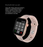 FK88 Smart Watch 44MM-SERIES 6 - Full Touch Screen, All watch Buttons Work with 2 Fabric & Silicone Straps, Support Arabic language, compatible  Android & IOS, Gold Color - Image 8
