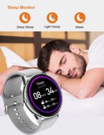 ⁦ساعة ذكية S8 شاشة كاملة تعمل باللمس – رسائل ومكالمات – متوافق مع نظامي Android و IOS لون فضي⁩ - الصورة ⁦2⁩