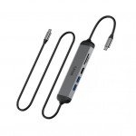 WiWU A521H 5 in 1 USB-C Hub & Extension cable 1.6m Type C for MacBook