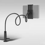 Flexible stand for mobile and iPad that fixes on the table, compatible with all devices - L-12 - Black