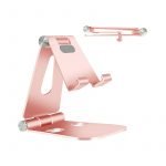 Desktop Stand For Mobile & iPad Foldable & Adjustable - AR-2 - Rose Gold