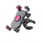 حامل موبايل للدراجات قابل للانحناء 360 درجة جوده عالية - JS-055 - زهري