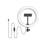حلقة اضاءة دائرية 30 سم للبث المباشر والتصوير الاحترافي قابل للتعديل مع استدارة 360 درجة مع حامل للموبايل ممكن تثبيتها على اي حامل ثلاثي - UN-300