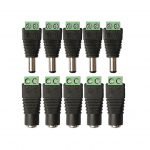 DC Power Connector (5 x Male + 5 x Female) 12V 24V Power Jack Plug Socket Cable Wire Terminal Male Female Adapter for CCTV Security Camera, LED Strips