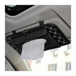 Car Tissue Holder and CD Organizer installed in the car sunshade  - AW-12 - Black & White
