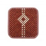 عراقة مقعد مريح ومطرز بالخشب بشكل أنيق 45X45 لكرسي السيارة او المنزل او المكتب - C-WR06 - لون بني في بيج