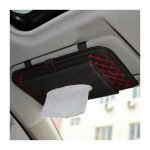 Car Tissue Holder and CD Organizer installed in the car sunshade  - AW-12 - Black & Red