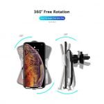 ⁦شاحن سيارة لاسلكي وحامل للجوال معا للاجهزة ذات خاصية الشحن اللاسلكي -R1 - لون فضي⁩ - الصورة ⁦12⁩