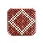 Antiperspirant seat nostalgia 45 X45 cm embroidered wood seat for car chair, home or office - C-WR05 - Brown & Beige