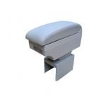 Car Console & Leather armrest two levels for storing things and 4 USB ports & Cup Holder , background, different levels of hand rest while driving, for all cars - CON-03 - Gray