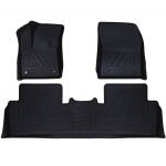 دواسة 9D شكل جديد متوافقة مع  Peugeot 5008 2017-2020 خمسة مقاعد (3 قطع)  /  لون اسود