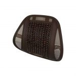Comfortable and elegantly embroidered wood medical back 42X41 cm for a car, home or office chair - C-WR02 - Dark Brown & Brown