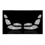 Cover car seat control buttons For Mercedes E 2019-2020 ( 8 Pieces ) / Silver Color