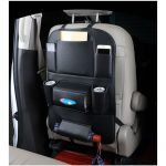 Car Seat Back Storage Organizer Bag Faux Leather Multifunction Organizer Holder Travel Accessories - SCS300 - Black