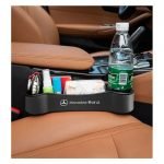 Car Seat Side Organizer and Cup Holder Multifunctional 2 Piece for Mercedes- CSB - Black