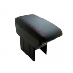 كونسولة جلد بها مسند يد للسيارة بمستويين لراحة اليد أثناء القيادة و لتخزين الأغراض وتحتوي علي خمس مخارج (يو اس بي ) مناسبة لجميع السيارات / موديل  CON-05 - لون اسود X خط احمر