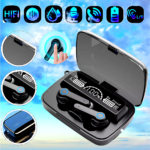 ⁦ايربودز رياضية تعمل باللمس مقاومة للماء شاشة LED بها باور بانك داخلي بالاضافة الي مؤشر رقمي - V5.1 / موديل M19⁩ - الصورة ⁦4⁩