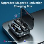 ⁦ايربودز رياضية تعمل باللمس مقاومة للماء شاشة LED بها باور بانك داخلي بالاضافة الي مؤشر رقمي - V5.1 / موديل M19⁩ - الصورة ⁦10⁩