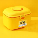 ⁦لانش بوكس للأكل مؤلف من 3 اقسام علوية وقسم سفلي عالي الجودة / موديل MMB - لون اصفر⁩ - الصورة ⁦3⁩