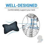 2 Pieces Head and Neck Rest Made of High Quality Leather - Model AM-06 / Black Color - Image 4