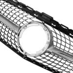 ⁦شبكة سيارة امامية متوافقة مع سيارات مرسيدس CW205  موديل 2019-2021  بدون فتحة كاميرا  / لون كروم مرصع بالماس⁩ - الصورة ⁦4⁩