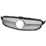 شبكة سيارة امامية متوافقة مع سيارات مرسيدس CW205  موديل 2019-2021  بدون فتحة كاميرا  / لون كروم مرصع بالماس