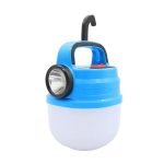Rechargeable emergency flashlight - charged via USB 80 watts with a solar cell / Model HB-V80 Blue