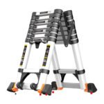 Imported telescopic aluminum ladder, interlocking, adjustable - 2.9 meters long, multi-sided (ladder steps on both sides) / Model YT-ATA290