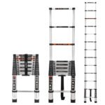 Imported telescopic aluminum ladder with adjustable parts Length 3.2 meters Single / Model YT-ATS320