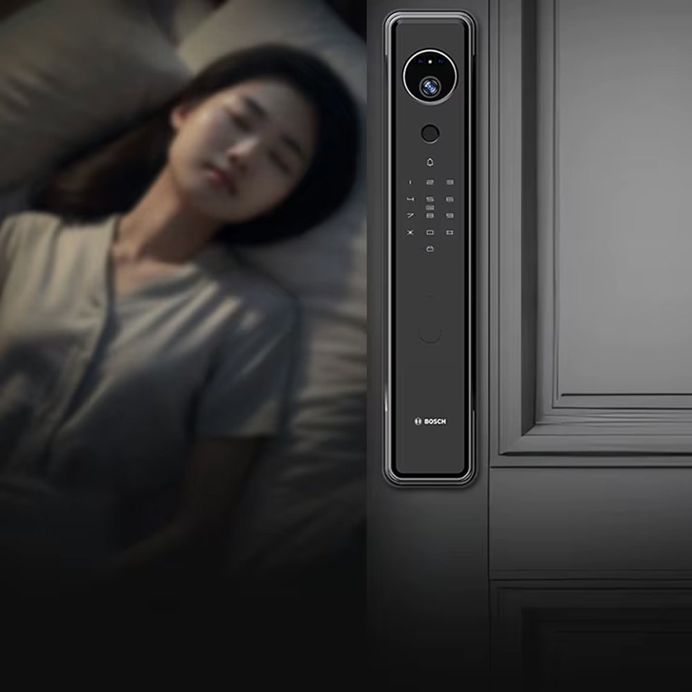cxzc1xz23c1ds4ac56ds4a65 BOSCH Smart Lock Calon suitable for all doors works with fingerprint, password, key and blade and can be controlled through mobile / Model FU8 - Image 3