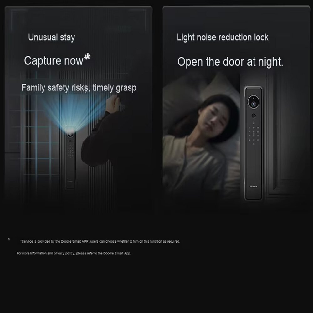 dasdsajkdhsajkhdcjksahdjksad BOSCH Smart Lock Calon suitable for all doors works with fingerprint, password, key and blade and can be controlled through mobile / Model FU8 - Image 4