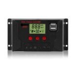 30A 12V/24V Solar Charge Controller PWM Battery Regulator Adjustable LCD Display with Dual USB Port